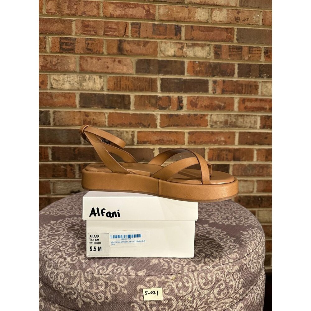 Alfani Women's ARAA Open Toe Strappy Ankle Strap Sandals Tan Smooth Size 9.5M - Picture 4 of 4